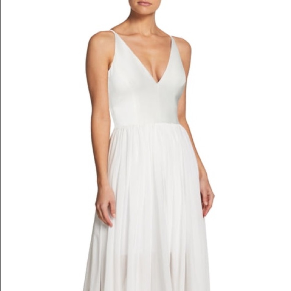 Dress The Population Alicia Mixed Media MIDI Dress